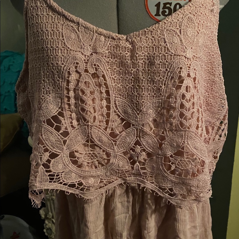 Pink lacey romper